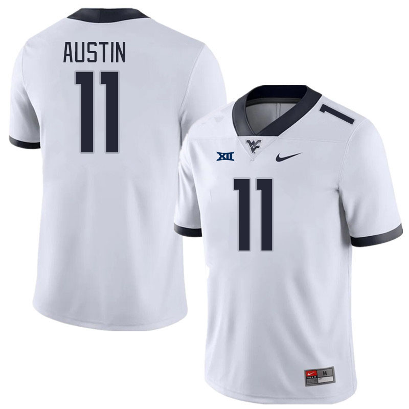 West Virginia Mountaineers #11 Tavon Austin College Football Jerseys Stitched Sale-White